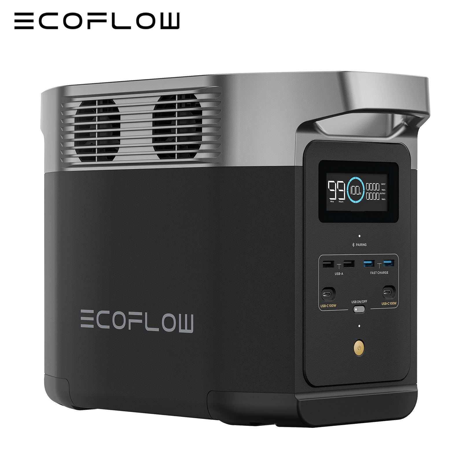 ECOFLOW DELTA 2 LiFePO4 Power Station 2400W Max with 220W Portable Solar Panel