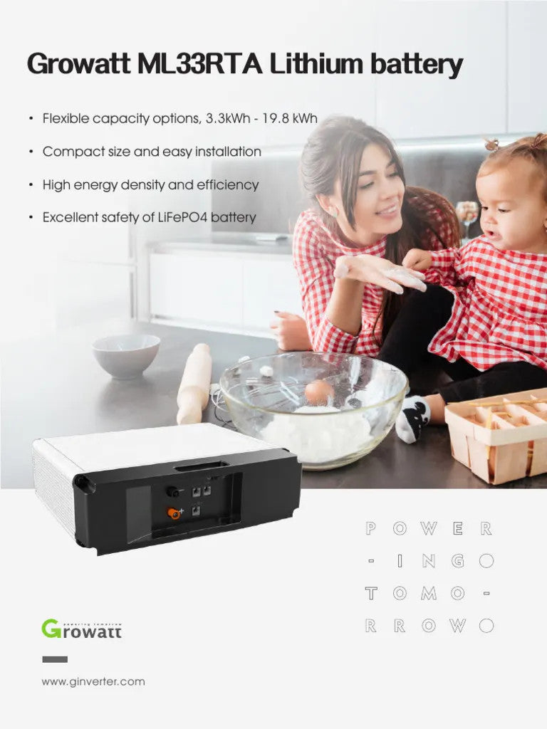 Growatt 3.3kWh Lithium Battery | ML33RTA