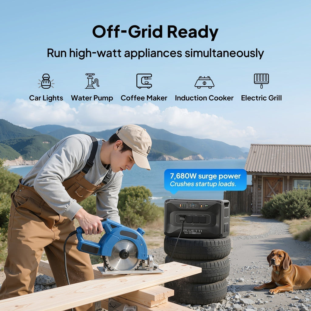 BLUETTI Apex 300 2764Wh 3840W Power Station off-grid Solar Generator for Home RV
