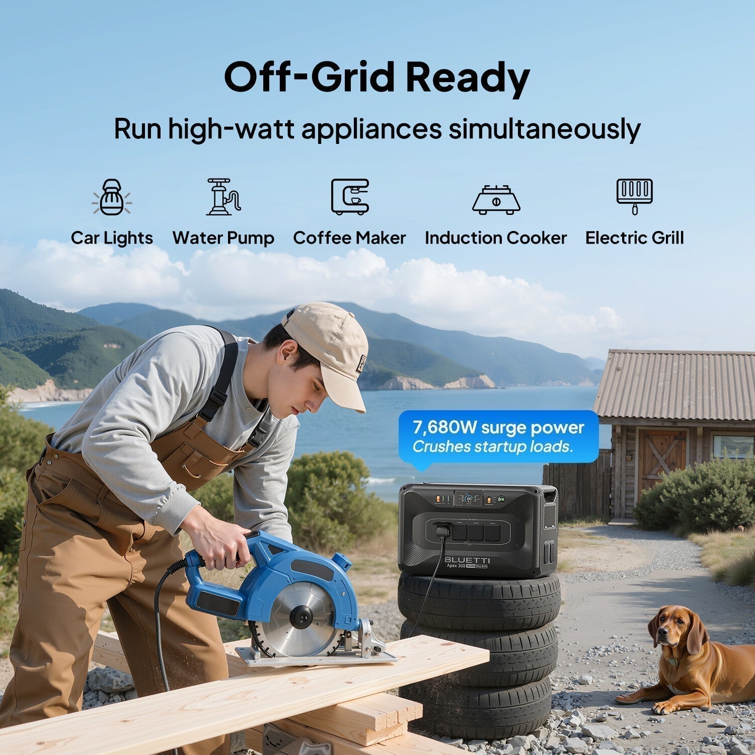 BLUETTI Apex 300 2764Wh 3840W Power Station off-grid Solar Generator for Home RV