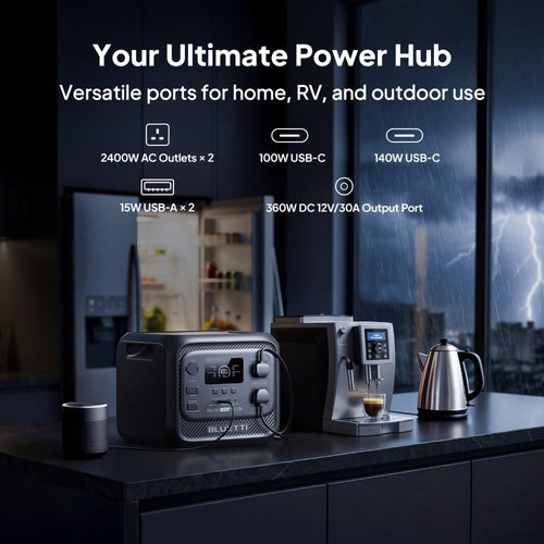 BLUETTI Elite 300 Portable Power Station 2400W 3014.4Wh Solar Generator RV Trip