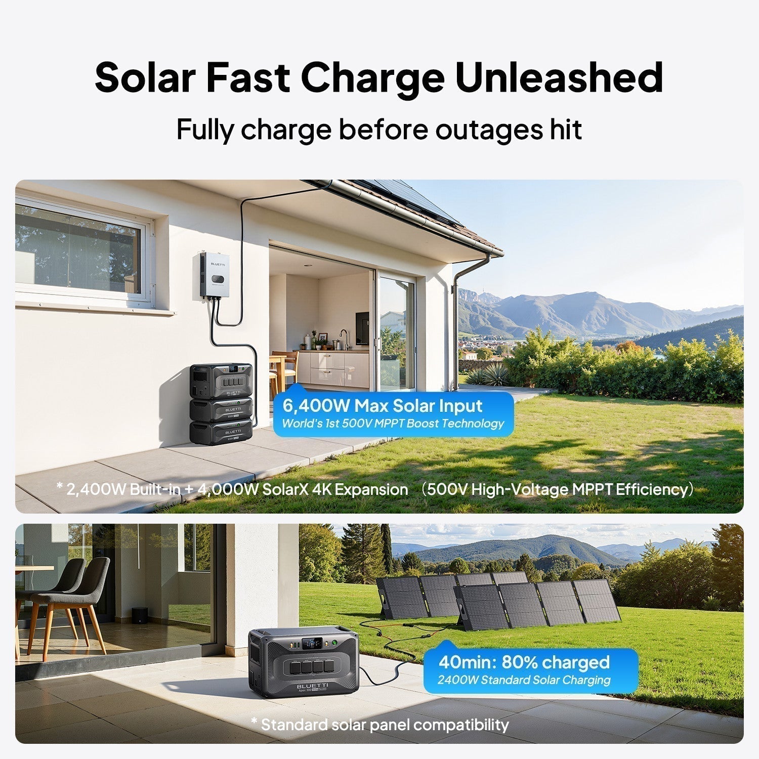 BLUETTI Apex 300 2764Wh 3840W Power Station off-grid Solar Generator for Home RV