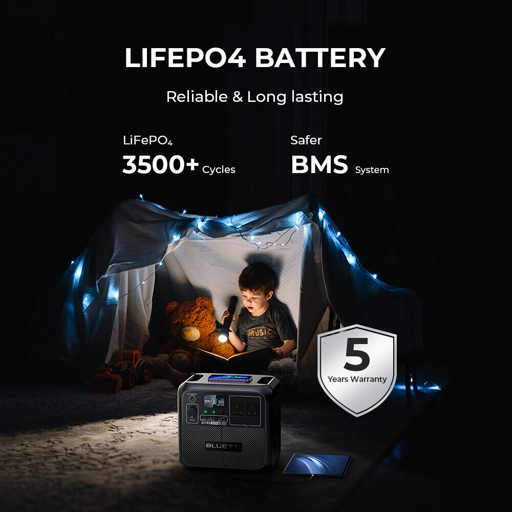 BLUETTI AC180 1800W 1152Wh Portable Power Station Solar Generator Home Outdoor