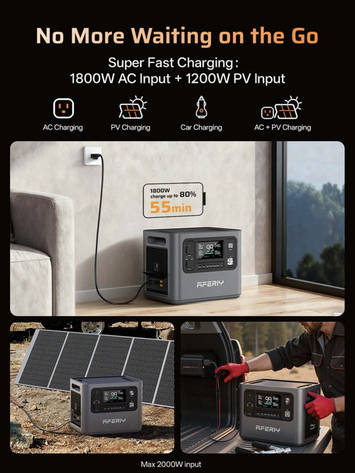 AFERIY P280 Portable Power Station 2800W 2048Wh Expandable to 10240Wh LifePO4 UK
