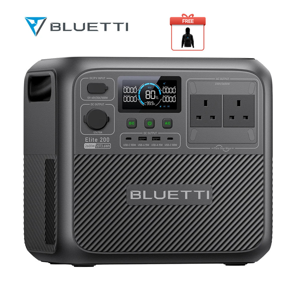 BLUETTI Elite 200 V2 2073.6Wh 2600W Portable Power Station Solar Generator RV
