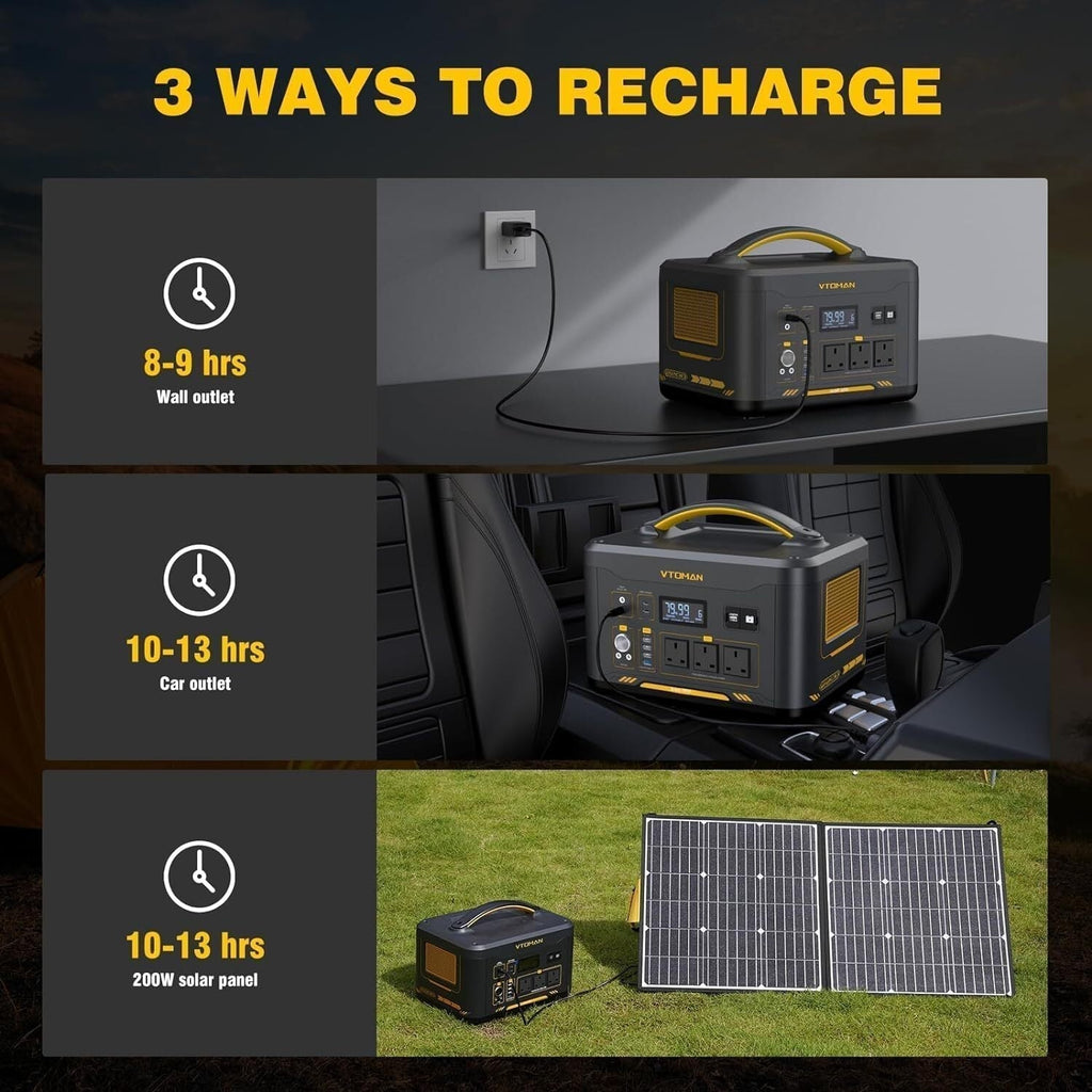 VTOMAN JUMP2200 Portable Power Station 2200W/1548Wh Solar Power Generator Trip
