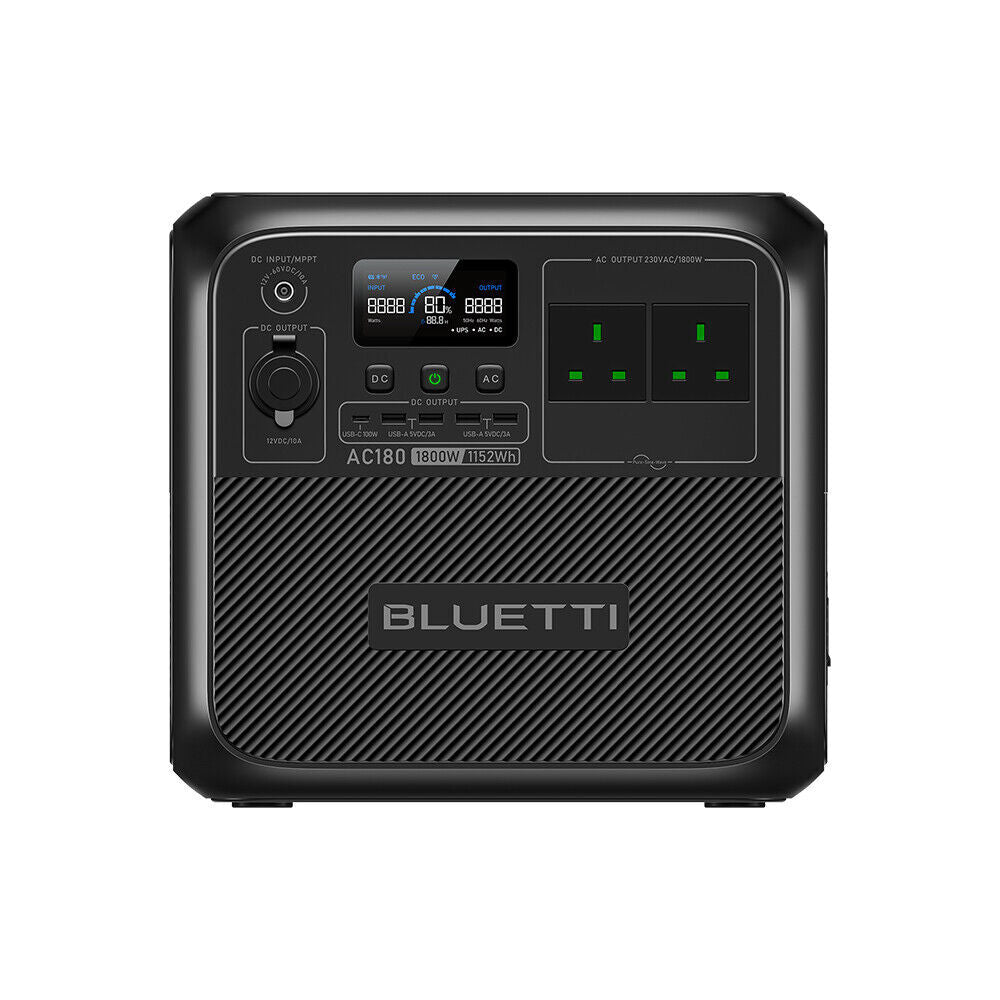 BLUETTI AC180 1800W 1152Wh Portable Power Station Solar Generator Home Outdoor