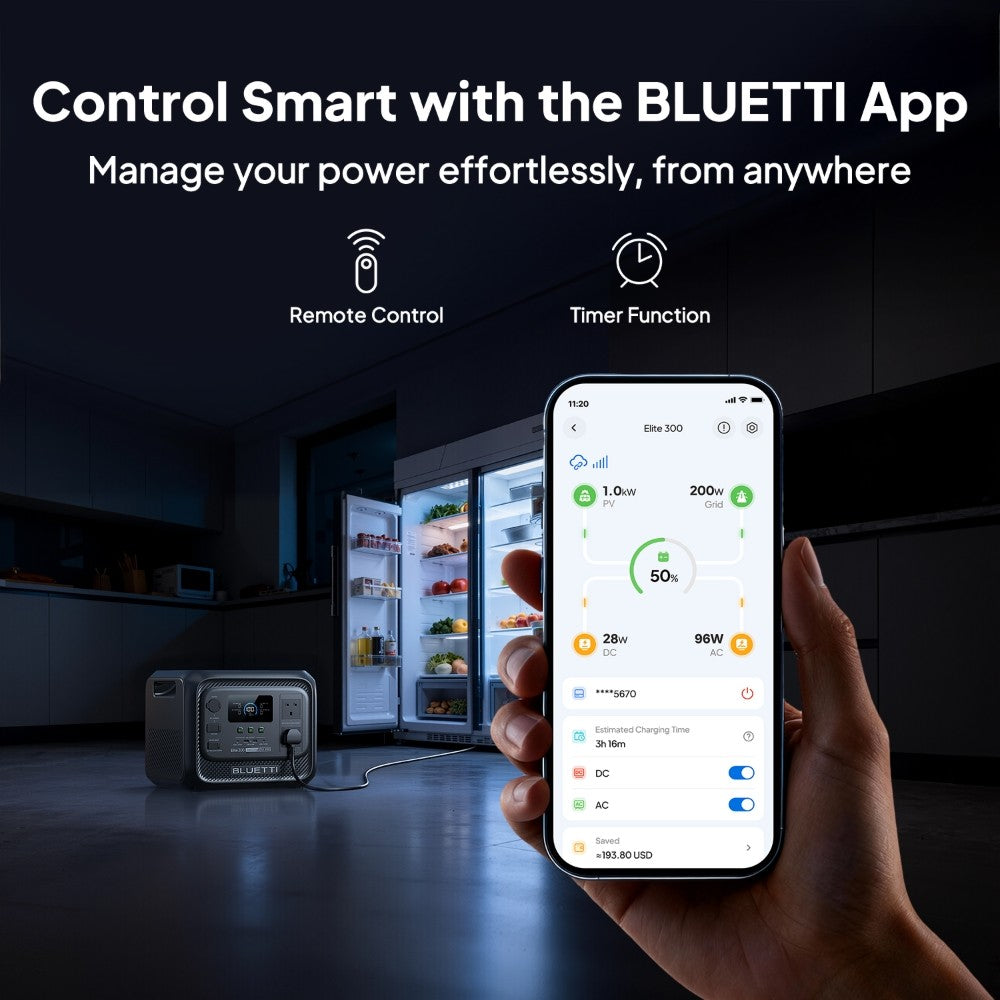 BLUETTI Elite 300 Portable Power Station 2400W 3014.4Wh Solar Generator RV Trip