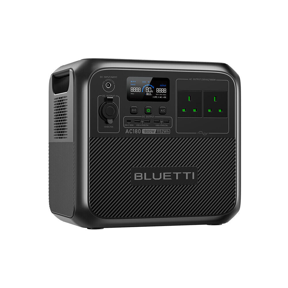 BLUETTI AC180 1800W 1152Wh Portable Power Station Solar Generator Home Outdoor