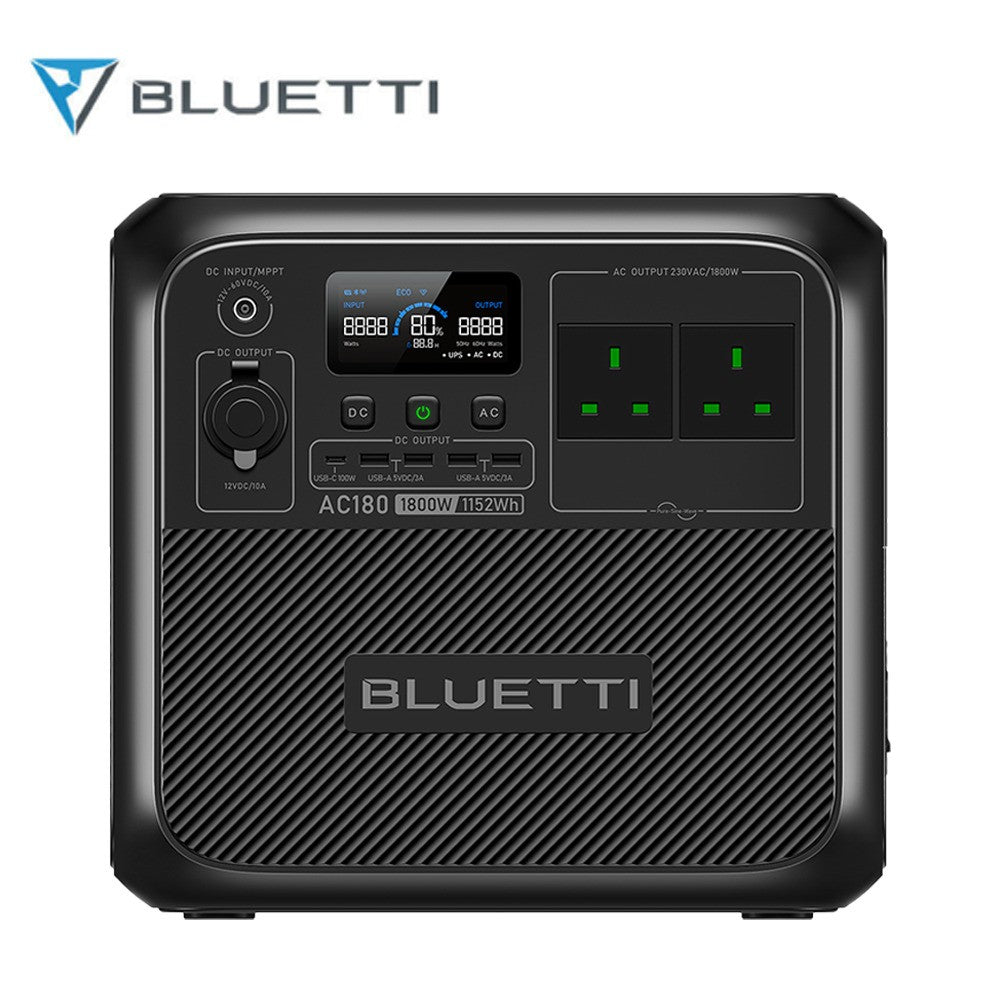BLUETTI AC180 1152Wh 1800W Portable Power Station Solar Generator Outdoor Trip